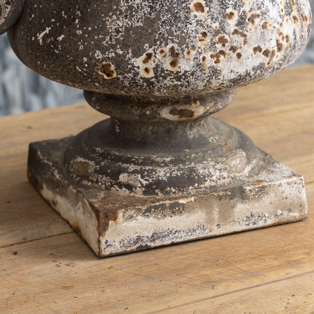 Early 19th C. French Pair of Directoire Style Iron Urns For Sale - Image 16 of 18