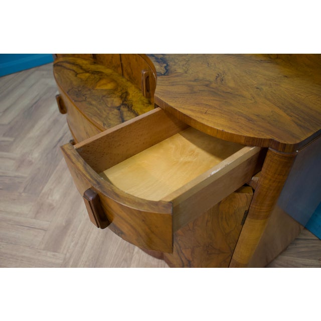 Brown Art Deco British Burr Walnut Dressing Chest, 1930s For Sale - Image 8 of 12