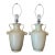 Large Cream White Crackle‑Glaze Urn Lamps With Scroll Handles – 30” - A Pair For Sale