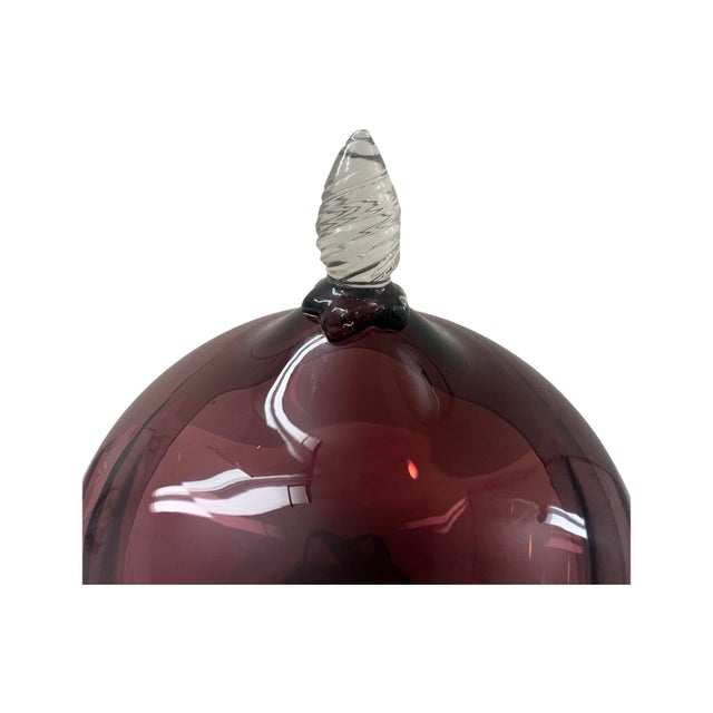 Mid-Century Modern Mid Century Modern Empoli Amethyst Purple Glass Apothecary Jar, Italy For Sale - Image 3 of 8