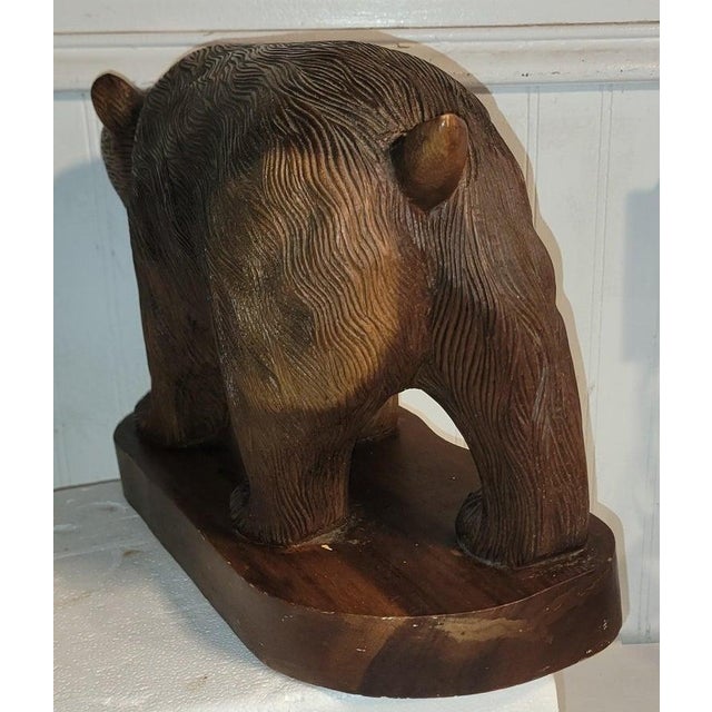 1930s 1930s Large Hand Carved Bear Carving For Sale - Image 5 of 7