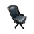 Hancock & Moore Late 20th Century Hancock and Moore Intricately Carved Blue Swivel Office Chair For Sale - Image 4 of 8