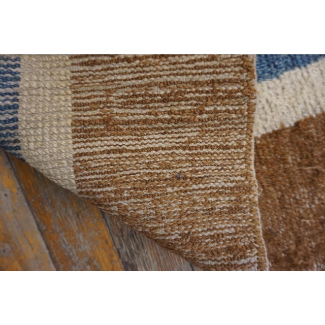 1860s Ivory Geometric Antique N. Chinese Mongolian Rug 10'4" X 13'4" Handknotted Wool Carpet For Sale - Image 12 of 18