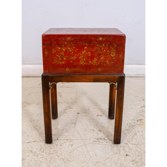 Theodore Alexander Theodore Alexander Chinoiserie Decorated Flip Top Accent Box For Sale - Image 4 of 18