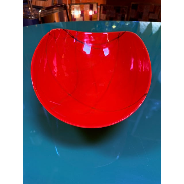 1960s 1960s Red Murano Art Glass Bowl For Sale - Image 5 of 9