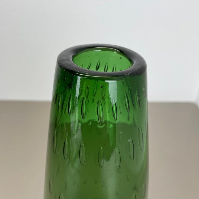 Large Green Murano Glass Bullicante Bubble Vase, Italy, 1970s For Sale - Image 3 of 18