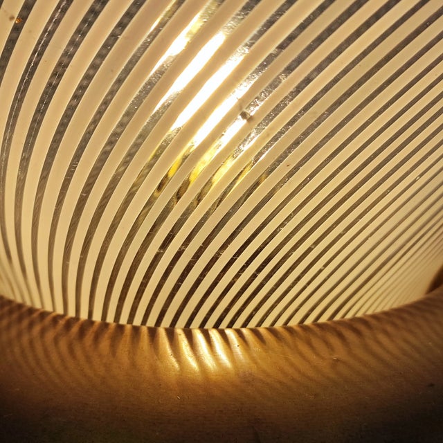 Metal Large Table Lamp attributed to Venini, 1970s For Sale - Image 7 of 9