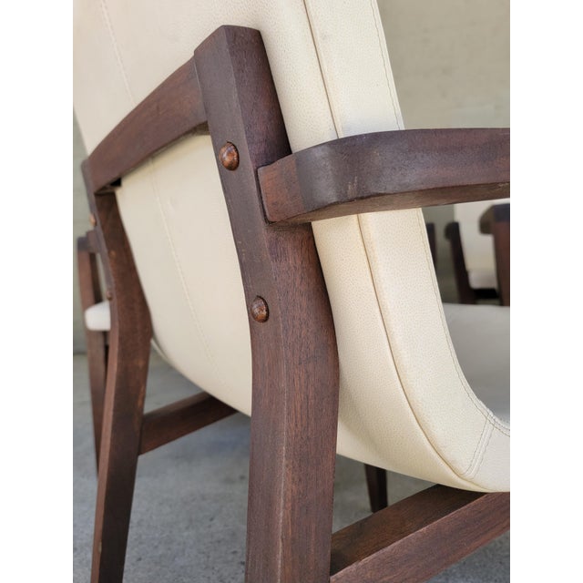Authentic Holly Hunt "Studio H" Leather Scoop Dining Arm Chairs Set 10 For Sale - Image 9 of 18