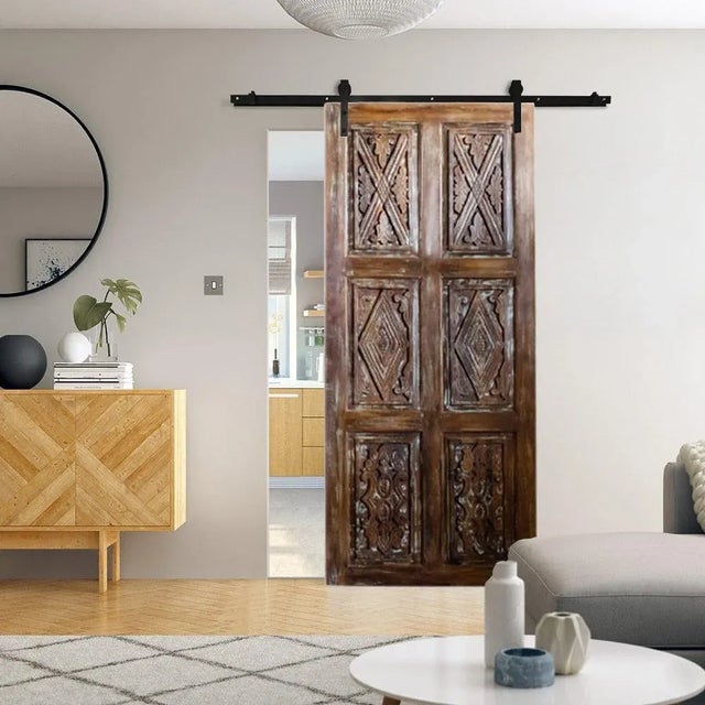 Diamond Carved Door Panel, Barn Door, Carved Interior Door, Bedroom Doors, Barndoor, Architectural Design 84x36: The 6...