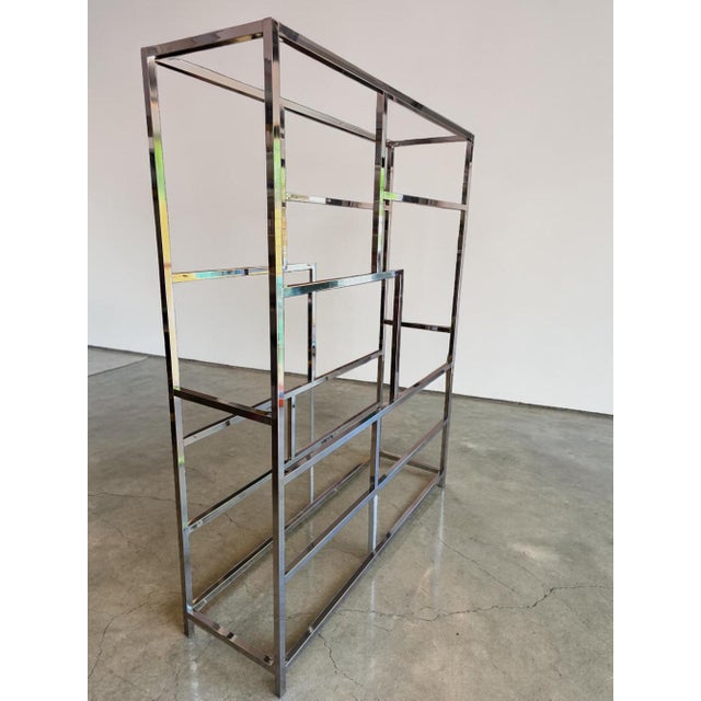 Chrome Vintage Chrome Etagere Bookshelf For Sale - Image 8 of 10
