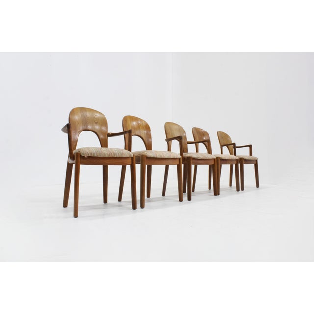 Brown Vintage Danish Dining Chairs by Niels Koefoed for Koefoeds Hornslet, 1960s, Set of 5 For Sale - Image 8 of 8