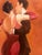 1990s Tango Dancers Original Pastel Painting – Couple in Red & Black, Warm Terracotta Wall Art For Sale - Image 5 of 9