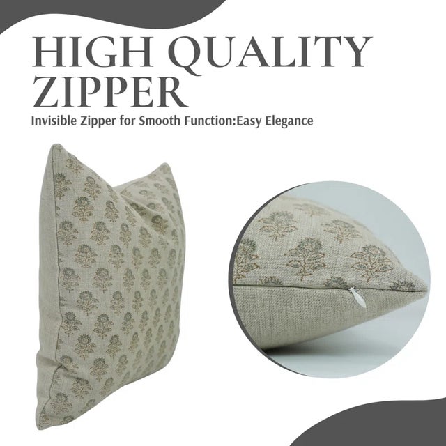 Contemporary Fabdivine Handmade Block Print Pillow Cover 16x16 Inch -Bagru Buti For Sale - Image 3 of 5