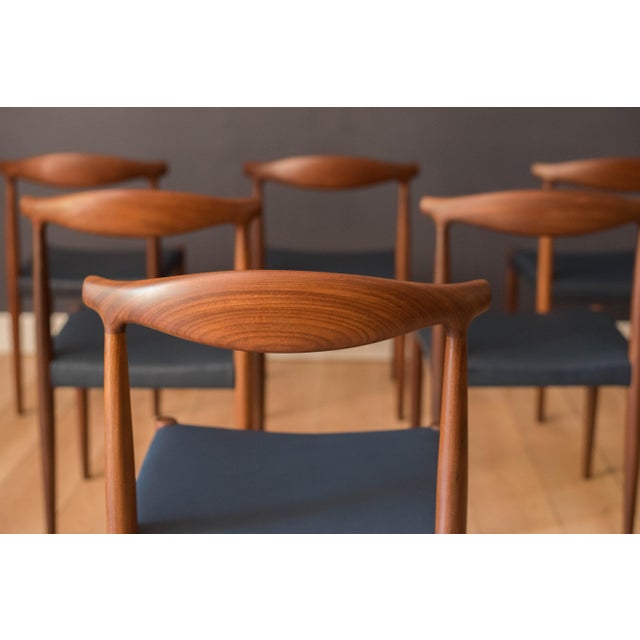 Vamo Sonderborg Vintage Set of Six Sculptural Solid Teak Danish Dining Chairs by Vamo Sønderborg For Sale - Image 4 of 18