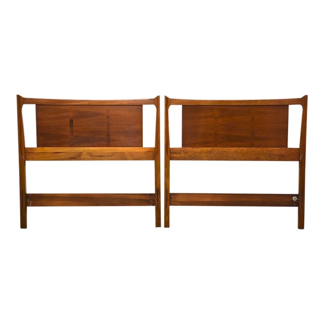 Mid Century Walnut Twin Headboards a Pair Chairish