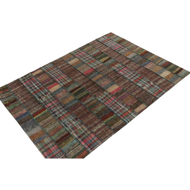 Rug & Kilim Handwoven Modern Patchwork Kilim Rug in Polychromatic Striae by Rug & Kilim For Sale - Image 4 of 7
