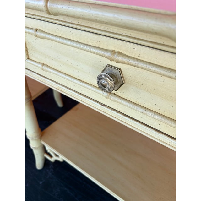 Hollywood Regency Thomasville Allegro Faux Bamboo Nightstand Pair For Sale - Image 3 of 8