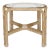 Rattan and Bamboo Glass Top Side Table For Sale