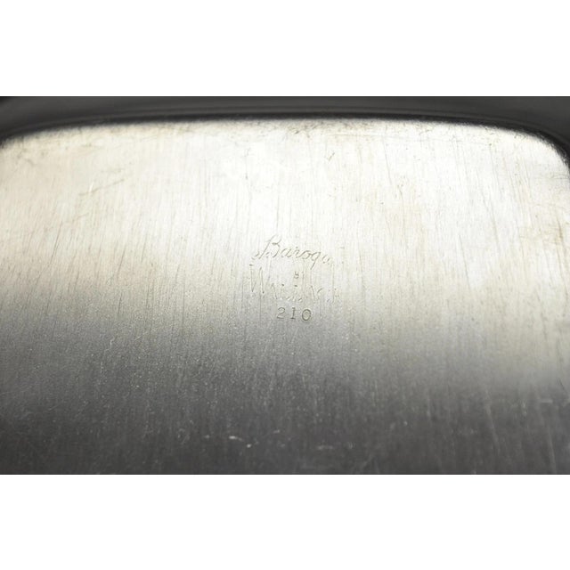Vintage Baroque by Wallace 210 Silver Plated Narrow Trinket Dish Serving Tray For Sale - Image 11 of 14