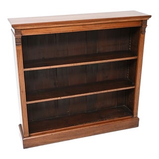 Antique Victorian Open Bookcase, 1880 For Sale