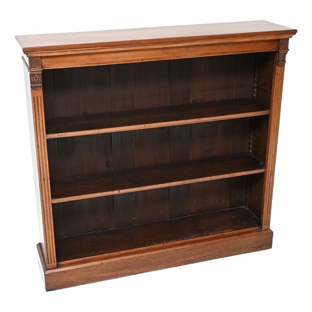 Antique Victorian Open Bookcase, 1880 For Sale