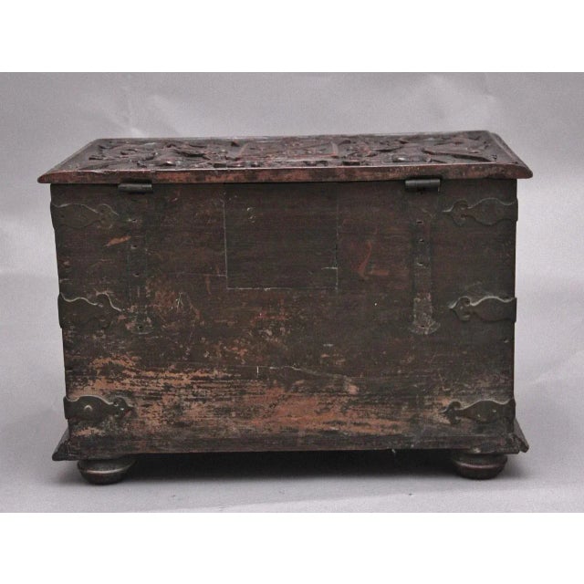 19th Century Carved Oak Log Box For Sale - Image 4 of 12