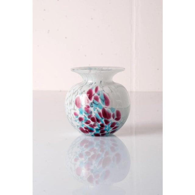 Beautiful hand blown Vase by Mdina, Malta. Original label and etched signature. This piece has an attribution mark, I am...
