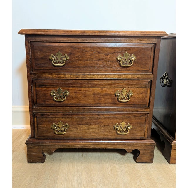 Classic design with impeccable craftsmanship! This pair of vintage Pennsylvania House solid cherry wood 3-drawer night...