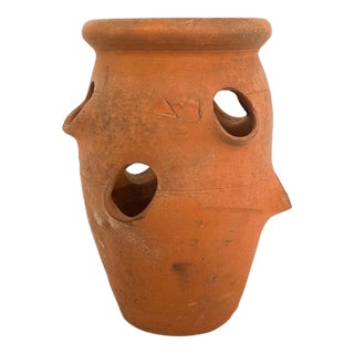 Small English Garden Planter Pot or Urn of Terracotta for Strawberries For Sale