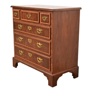Henredon Georgian Banded Mahogany and Burl Wood Chest of Drawers, Newly Refinished