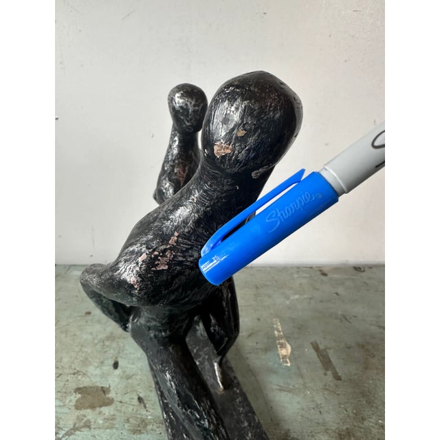 Vintage Brutalist Statue of Running Man & Woman Couple Holding Hands - by Austin Productions 1968 For Sale - Image 10 of 12