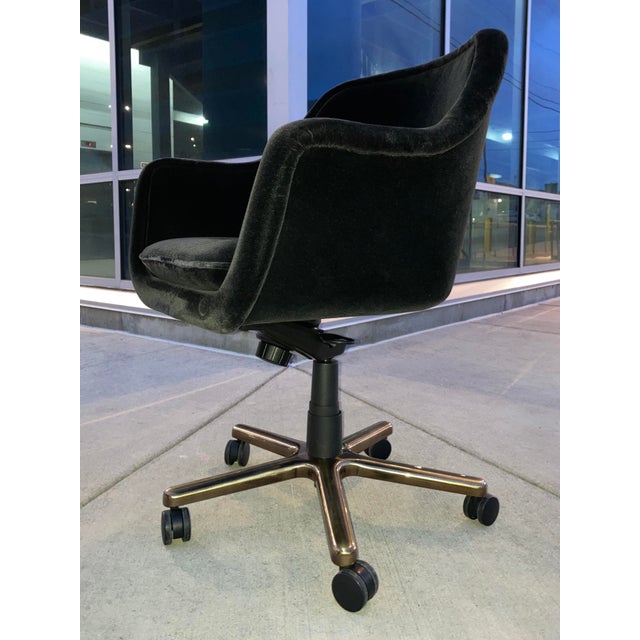 Metal Ward Bennett Bronze Base Bumper in Black Mohair For Sale - Image 7 of 12