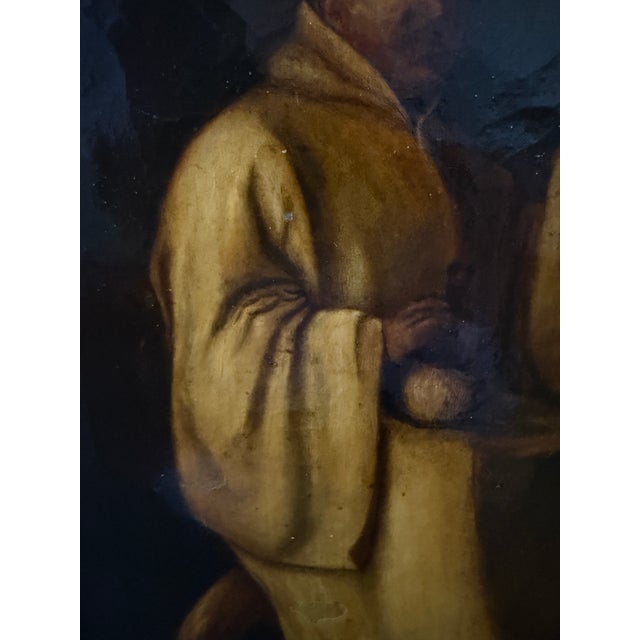 Religious Antique 19c. Oil Painting Monk Portrait by e.c. Edson Gilt Frame Religious Art For Sale - Image 3 of 9