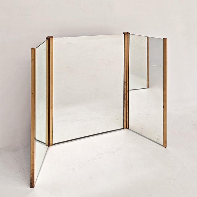 Rectangular Folding Mirror in Brass, 1960s For Sale - Image 18 of 18