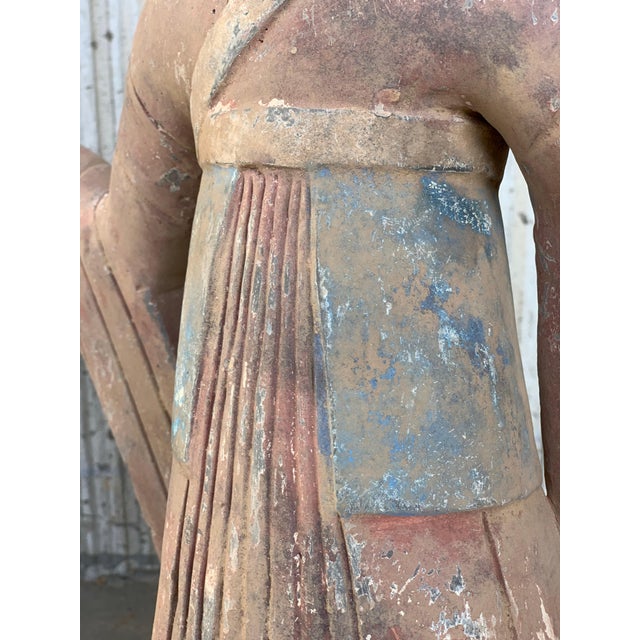 Late 20th Century Pottery Figure Seductress & Dancer Lady, Han Style Terracotta For Sale - Image 10 of 18