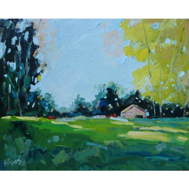 Textile Summer Light, Modern Impressionist Oil Landscape For Sale - Image 7 of 7