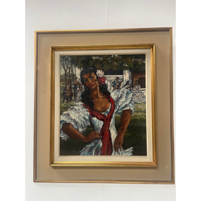 Flamenco Dancer, Oil on Canvas, 20th Century, Framed For Sale - Image 13 of 13