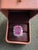 Bochic “Capri” Vintage Emerald Shape Pink Topaz & Tanzanite - 18K Gold & Silver For Sale - Image 9 of 13