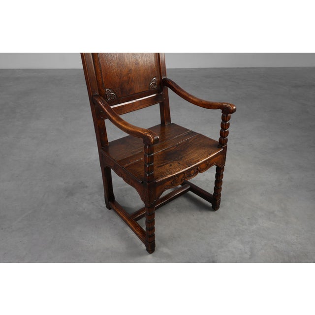 Antique Armchair in Hand Carved Oak, 1700s For Sale - Image 13 of 18
