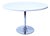 Round Dining Table in White High Gloss Melamine on Chromed Tulip Pedestal, Germany, 2000s For Sale
