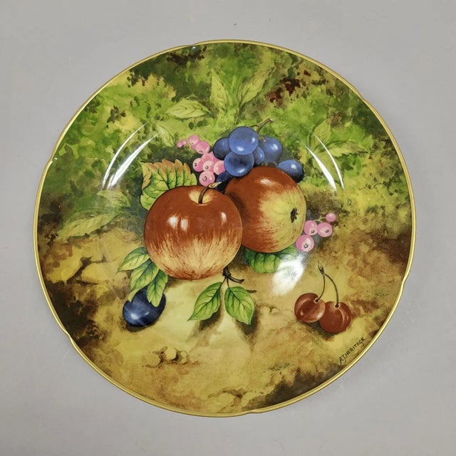 Ceramic A.j. Heritage Rochard 10" Limoges France Decorative Fruit Plates, Set of 6 For Sale - Image 7 of 9