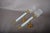 French Blue Opaline Glass and Brass Torch Wall Sconces with Glass Shades, 1950s, Set of 2 For Sale - Image 6 of 15