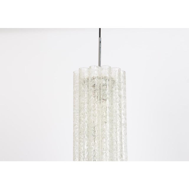 Large Murano Tubes Pendant Light attributed to Doria, 1970s For Sale - Image 4 of 15