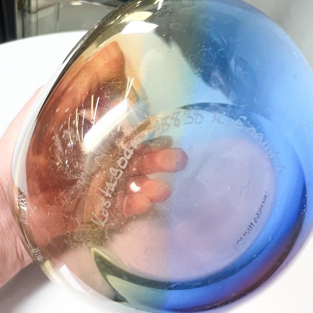 1988 Kosta Boda Artist Glass Vase Kjell Engman Fidji Collection For Sale - Image 11 of 13