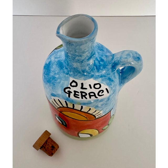 1990s Nino Parrucca Ceramic Oil Jug For Sale - Image 5 of 6