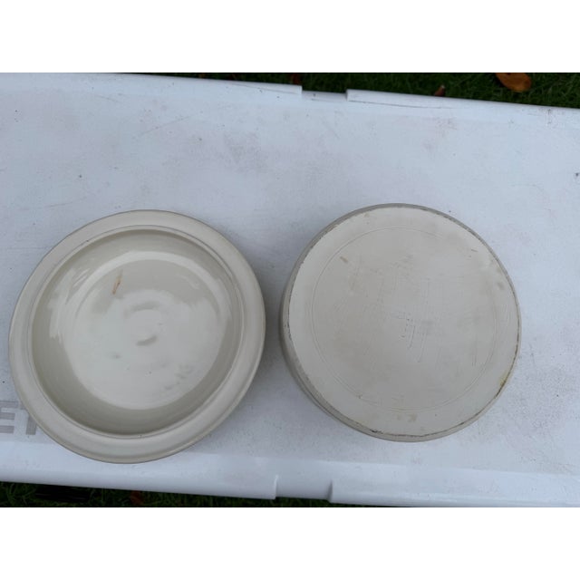 Vintage Studio Pottery Covered Dish With Fish & Boat Lid Signed Folk Art Ceramic For Sale - Image 10 of 10