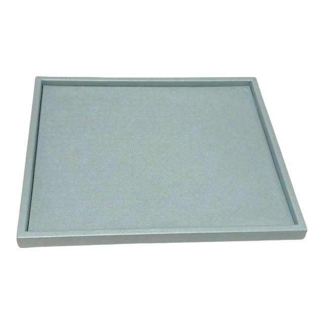 Aura London Teal Leather Tray For Sale