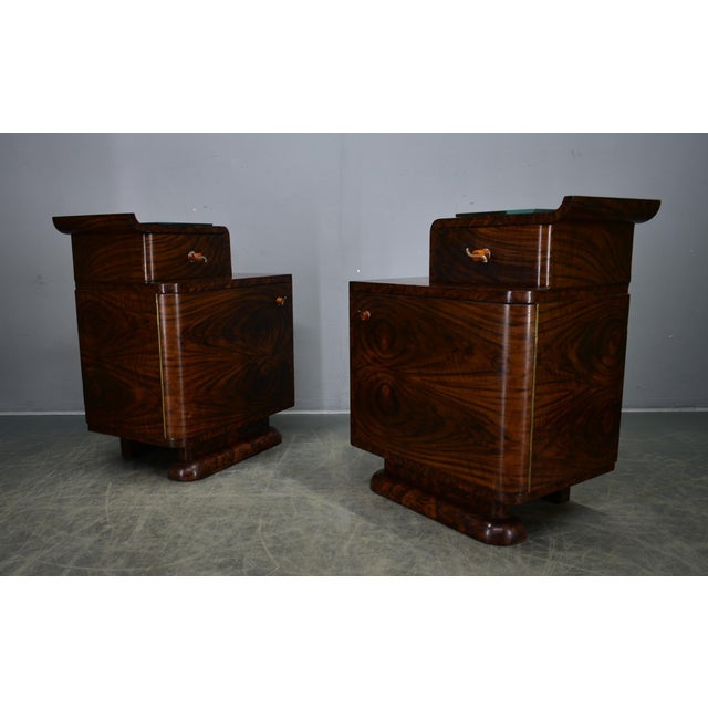 Art Deco Bedside Tables, Former Czechoslovakia, 1930s, Set of 2 For Sale - Image 17 of 18