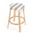 Dove Gray Tobias 24 in. Seat Height Round Rattan Backless Counter Stool, Gray/White Stripe/ Natural Rattan Frame For Sale - Image 8 of 8