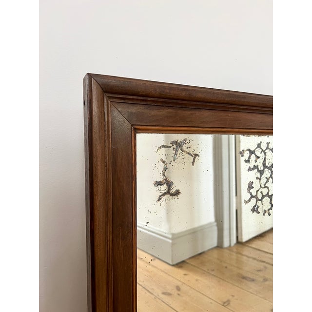 Rustic Antique Rustic French Wall Mirror with Original Foxed Glass, 1890s For Sale - Image 3 of 12